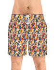 Bloom Pup Frenchietastic Splatter Men's Mid-Length Swim Shorts