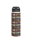 Pawsome Rottweiler Royalty Plaid Stainless Steel Water Bottle