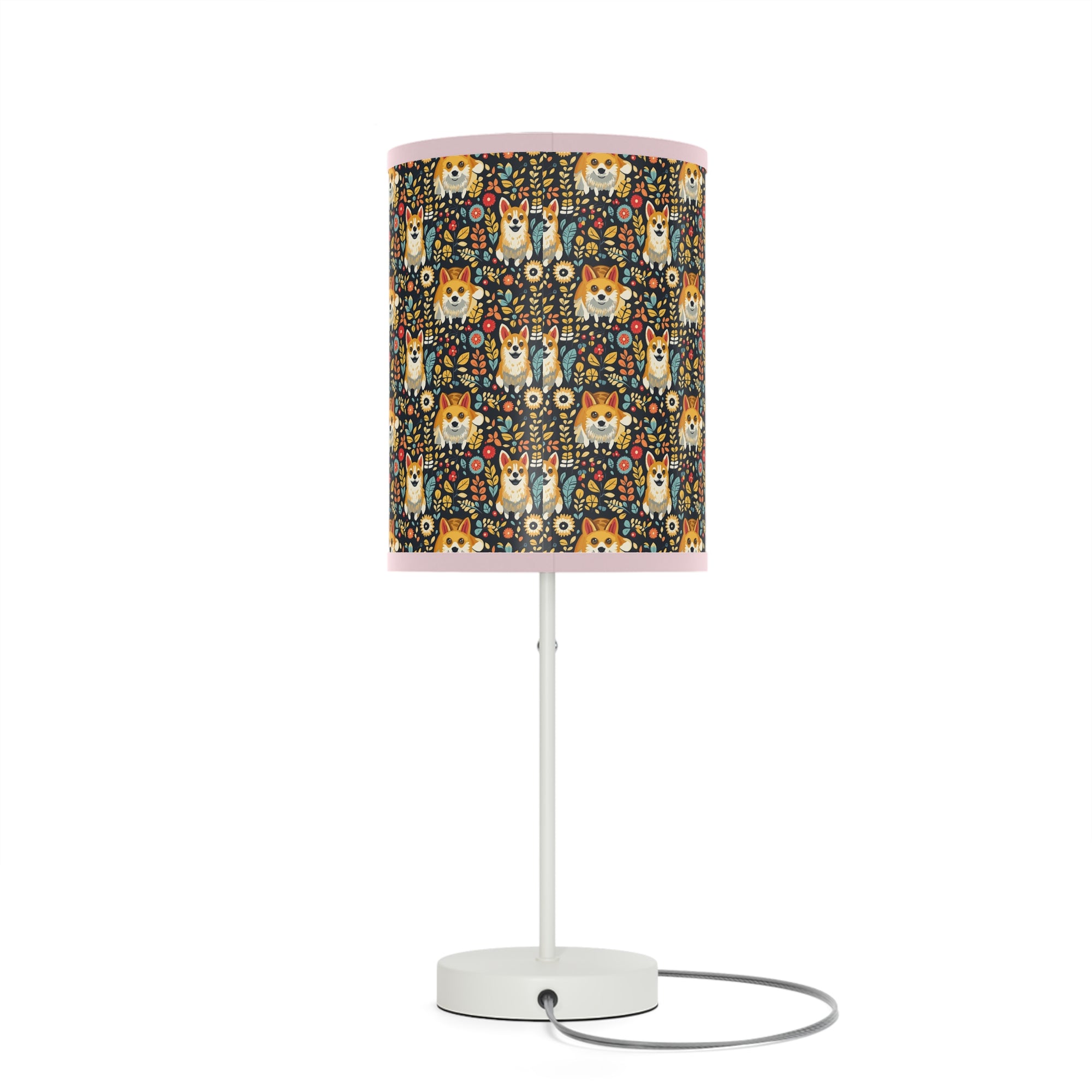 Corgi Rainbow Vine Dream Lamp on a Stand