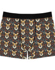 Floofy Corgi Blossom Blast Men's Boxer Briefs