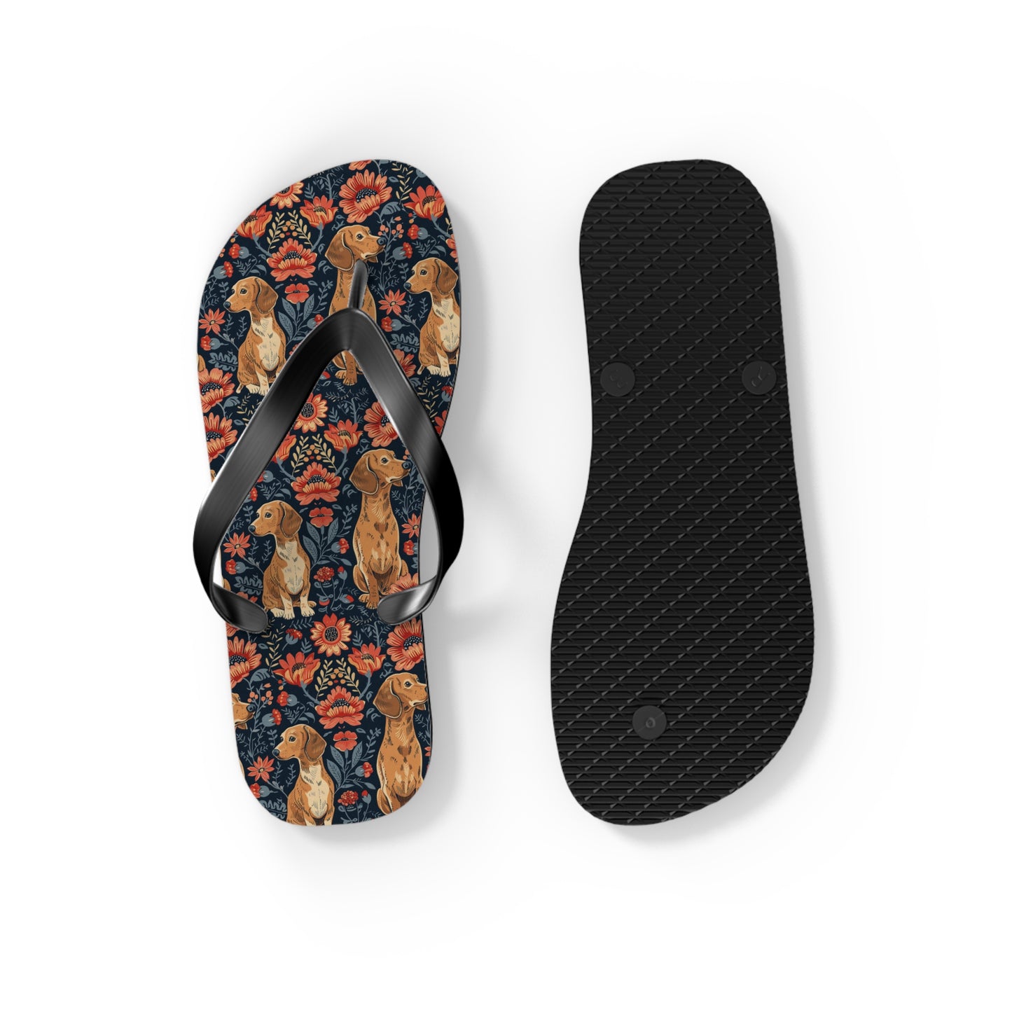 Floral Pawsome Dachsund Delight Flip Flops