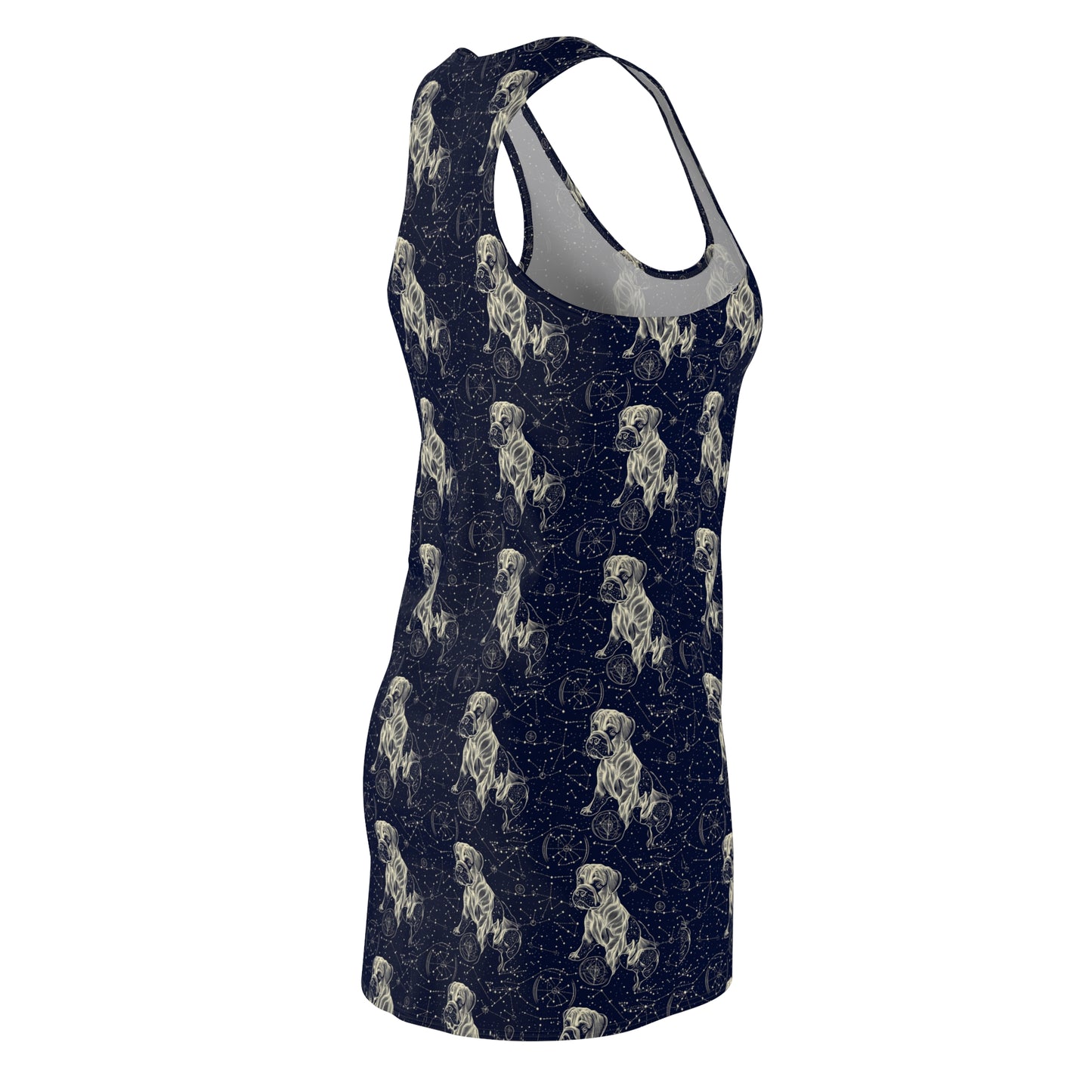 Celestial Boxer Bliss Women's Racerback Dress