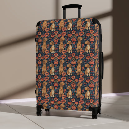 Floral Pawsome Dachsund Delight Suitcase