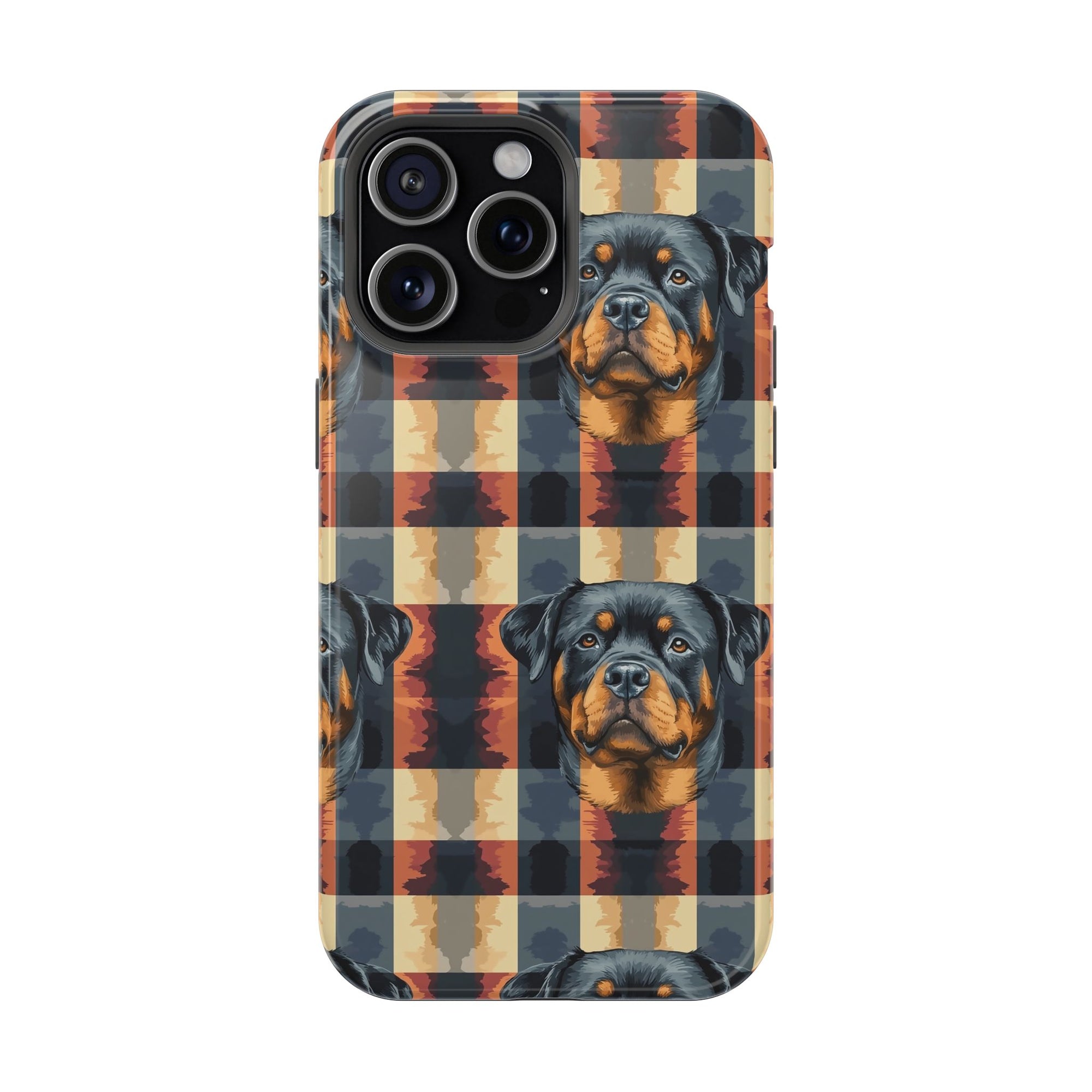 Pawsome Rottweiler Royalty Plaid Magnetic Tough Cases