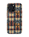 Pawsome Rottweiler Royalty Plaid Magnetic Tough Cases