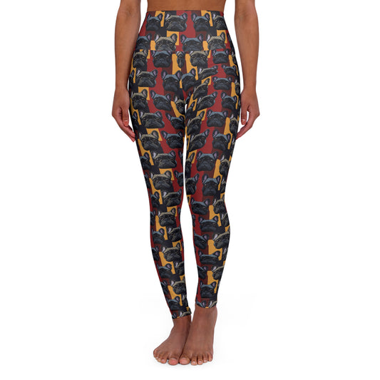 Chic Canine Checkmate - Frenchie Edition High Waisted Yoga Leggings