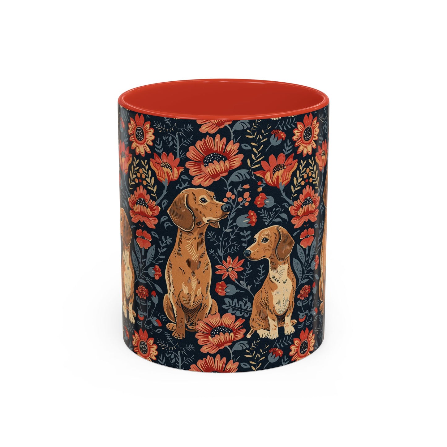 Floral Pawsome Dachsund Delight Accent Coffee Mug