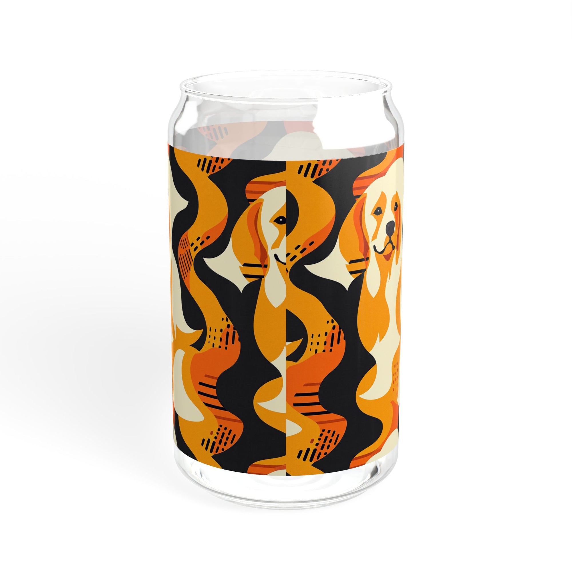 Golden Woof Abstract Glamour Sipper Glass