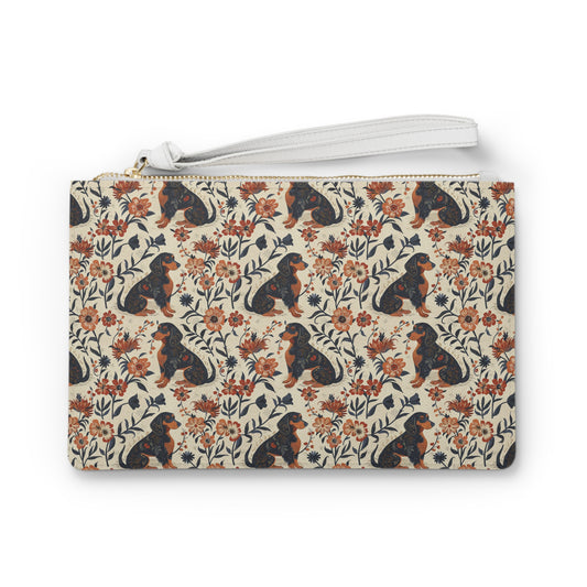 Blossoming Dachshunds Delight Clutch Bag