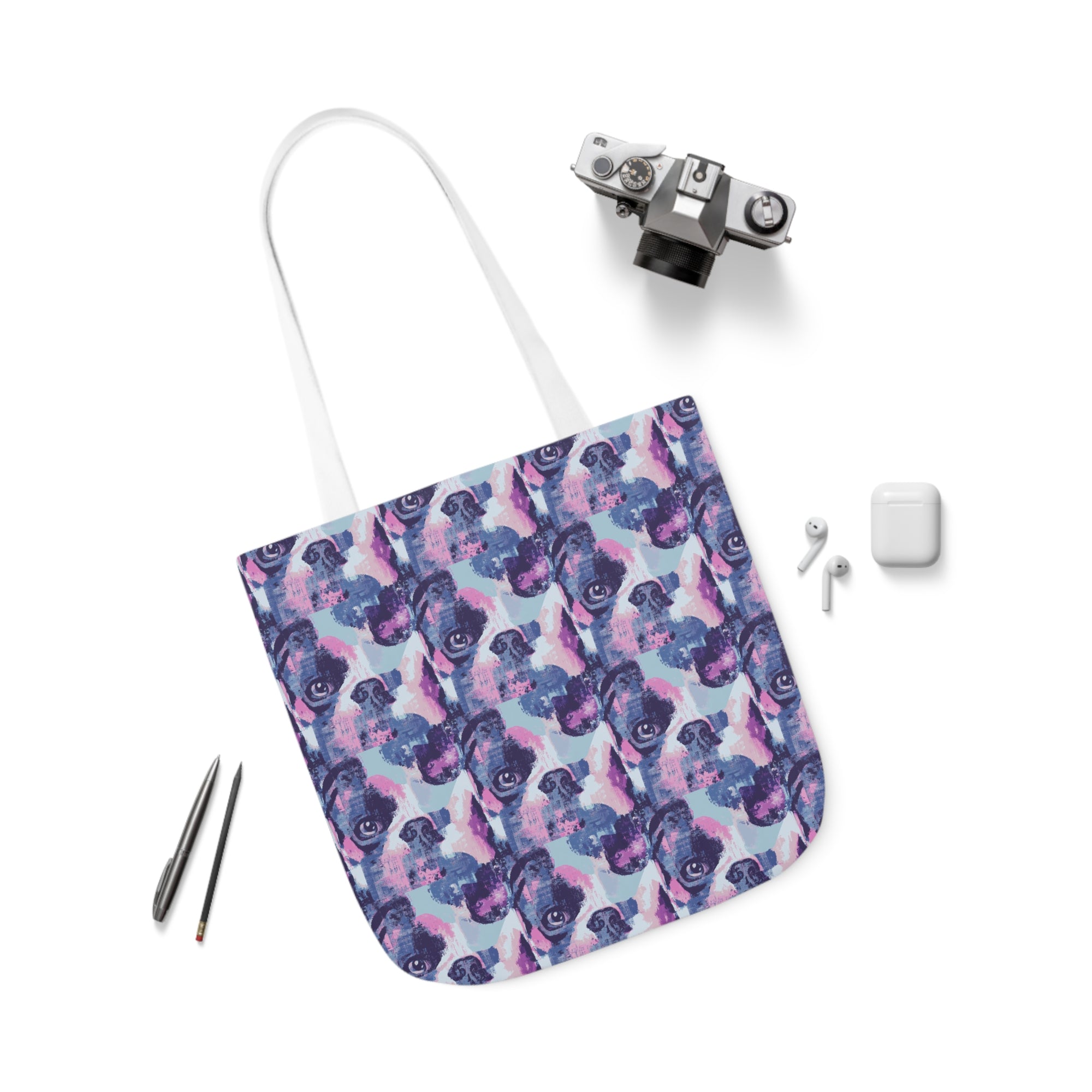 Funky Geometric Boxerista Canvas Tote Bag