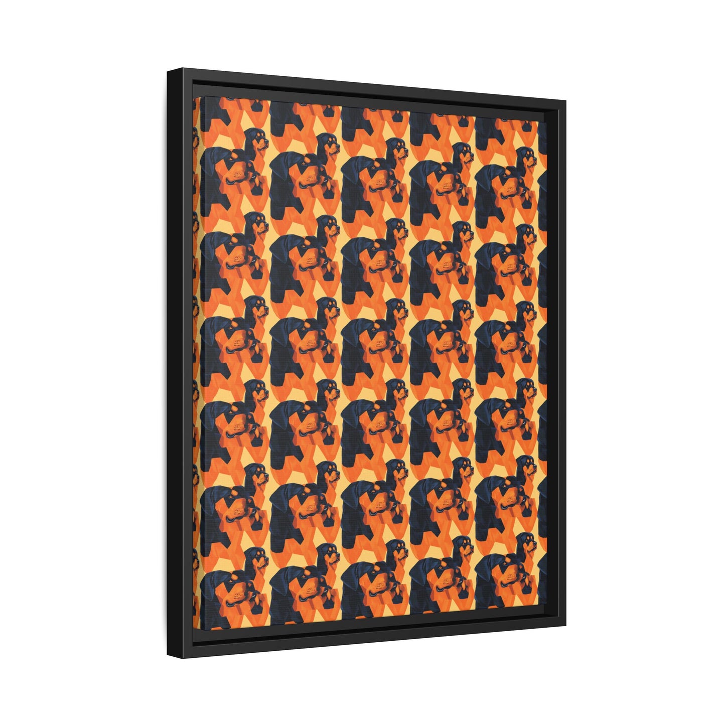 Rottweiler Chic Pawsitivity Matte Canvas, Framed