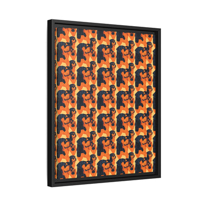 Rottweiler Chic Pawsitivity Matte Canvas, Framed