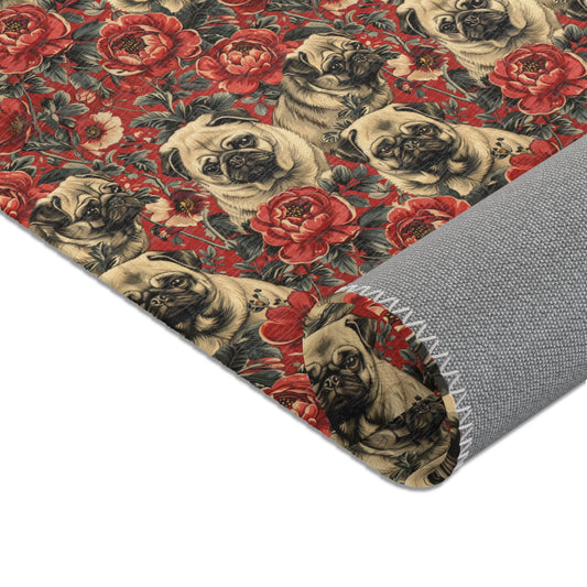 Pug Elegance - William Morris Inspired Artistry Rug