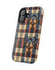 Pawsome Rottweiler Royalty Plaid Magnetic Tough Cases