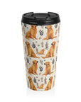 Golden Glamour Paws - Luxe Licks for Regal Retrievers Stainless Steel Travel Mug