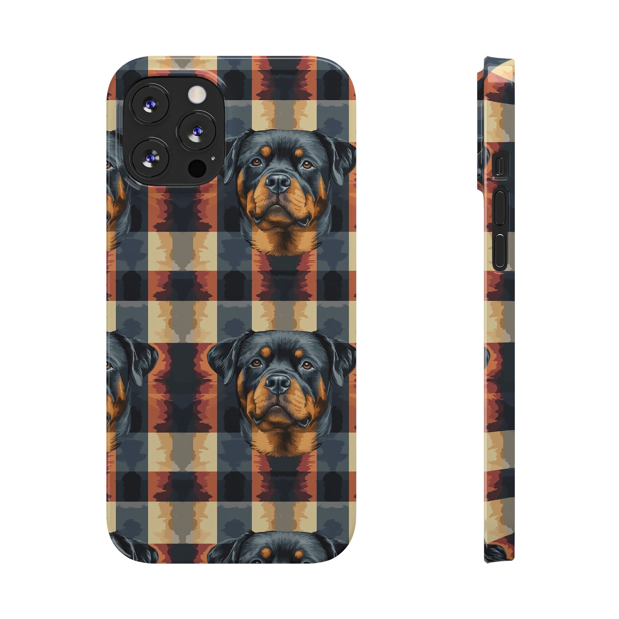 Pawsome Rottweiler Royalty Plaid Slim Phone Cases