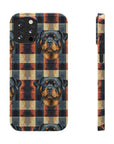 Pawsome Rottweiler Royalty Plaid Slim Phone Cases