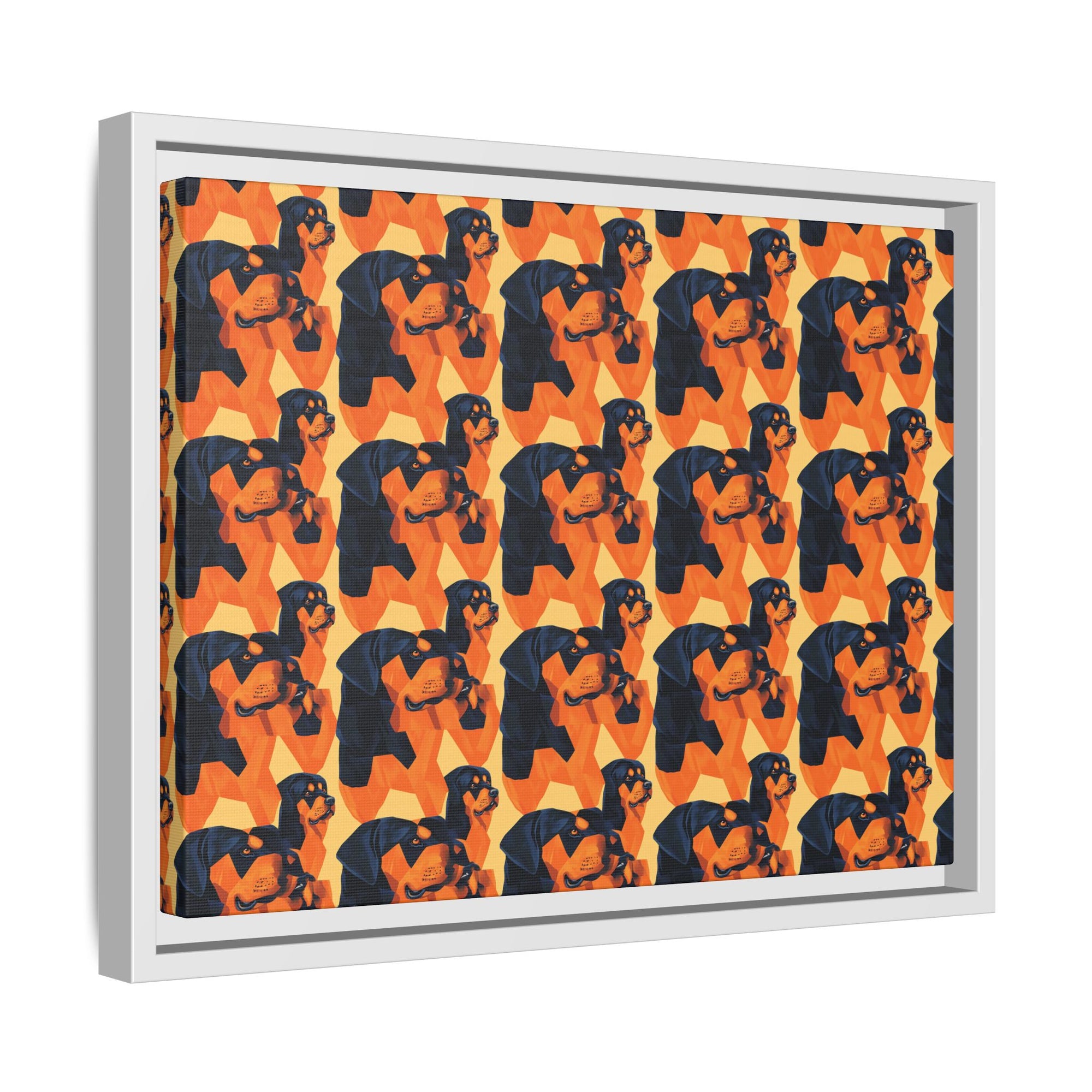 Rottweiler Chic Pawsitivity Matte Canvas, Framed