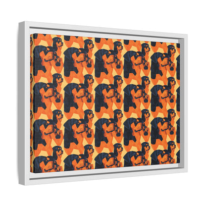 Rottweiler Chic Pawsitivity Matte Canvas, Framed