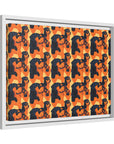 Rottweiler Chic Pawsitivity Matte Canvas, Framed