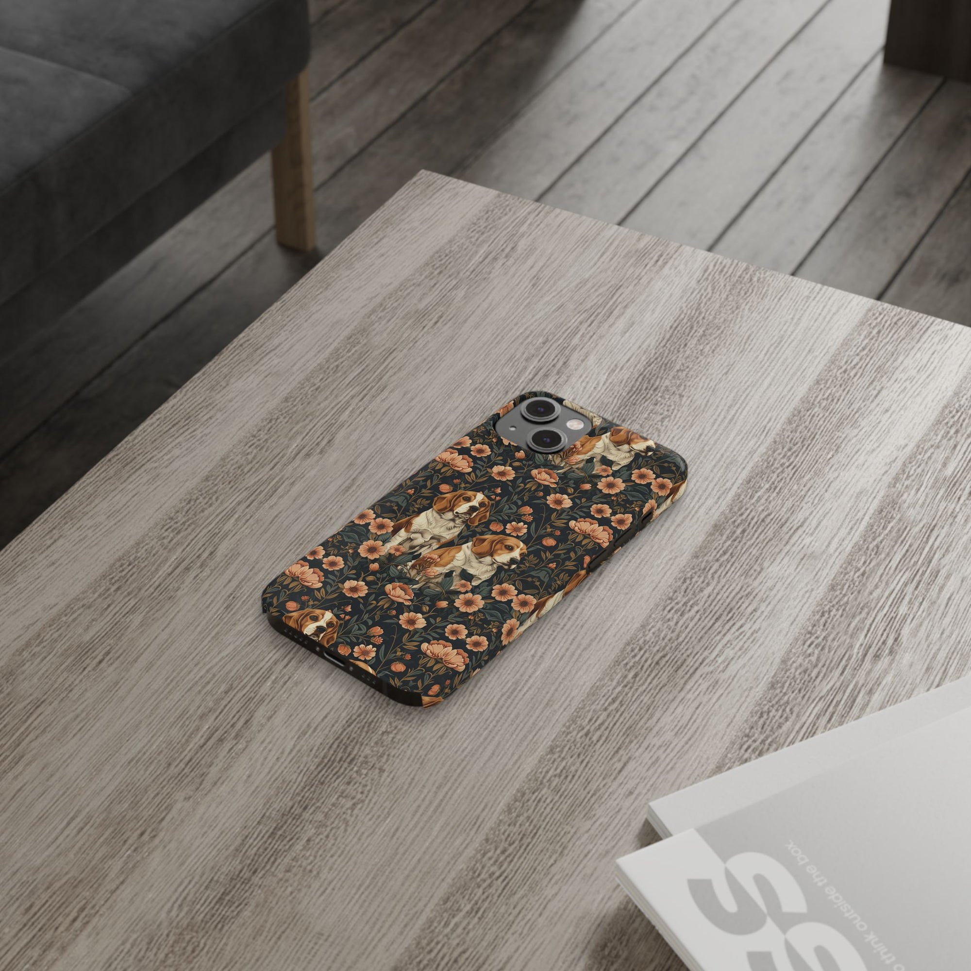 Beagle Blossom Bonanza Slim Phone Cases