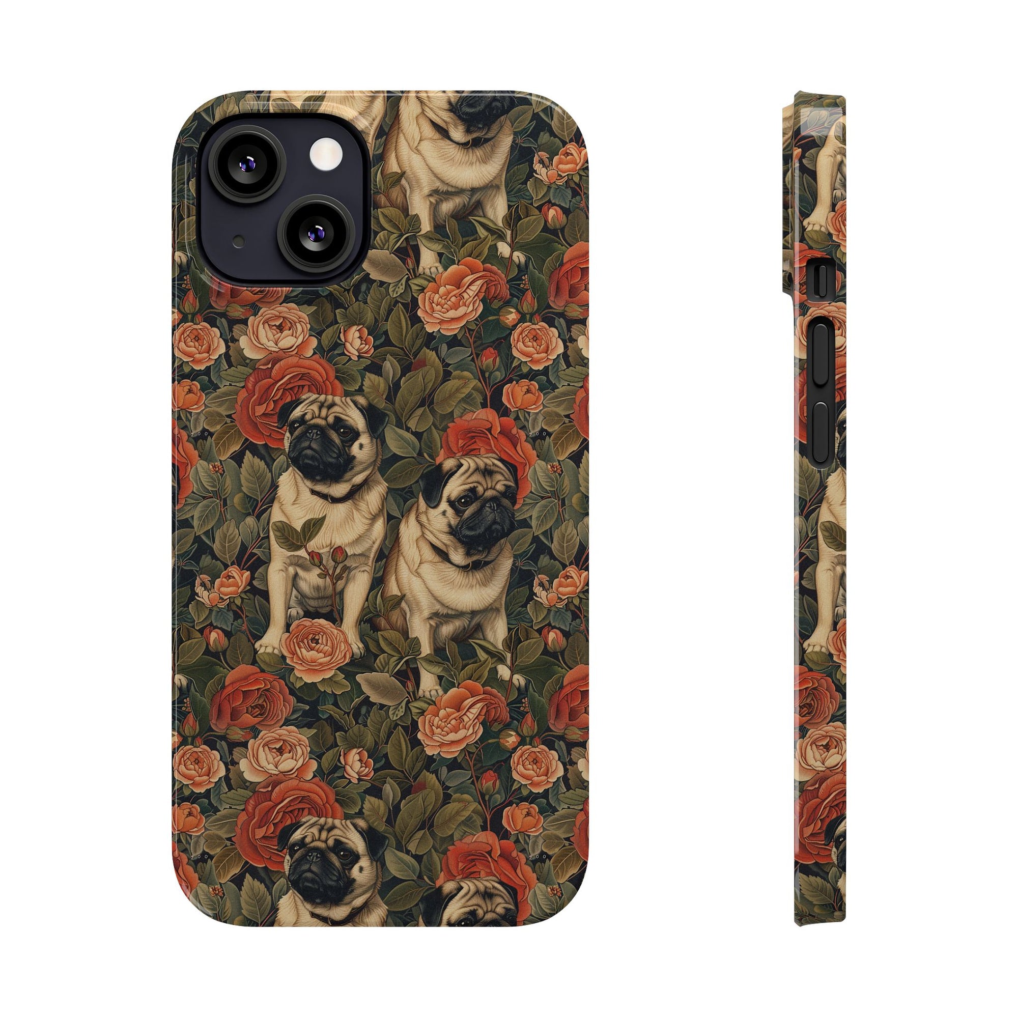 Blooming Pug Paradise Slim Phone Cases