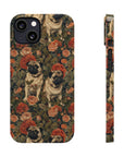 Blooming Pug Paradise Slim Phone Cases