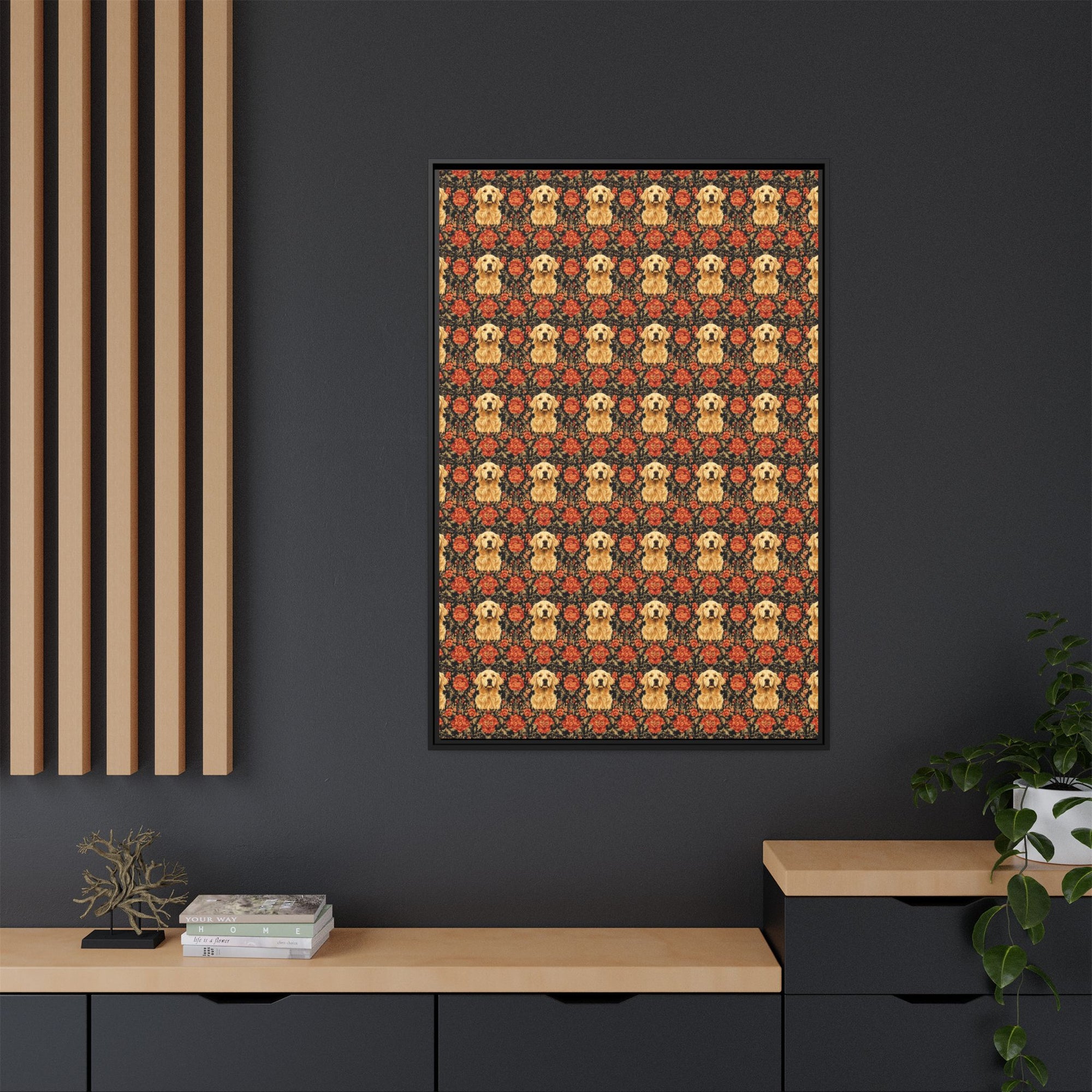 Golden Pawsatronic Tapestry Matte Canvas, Framed