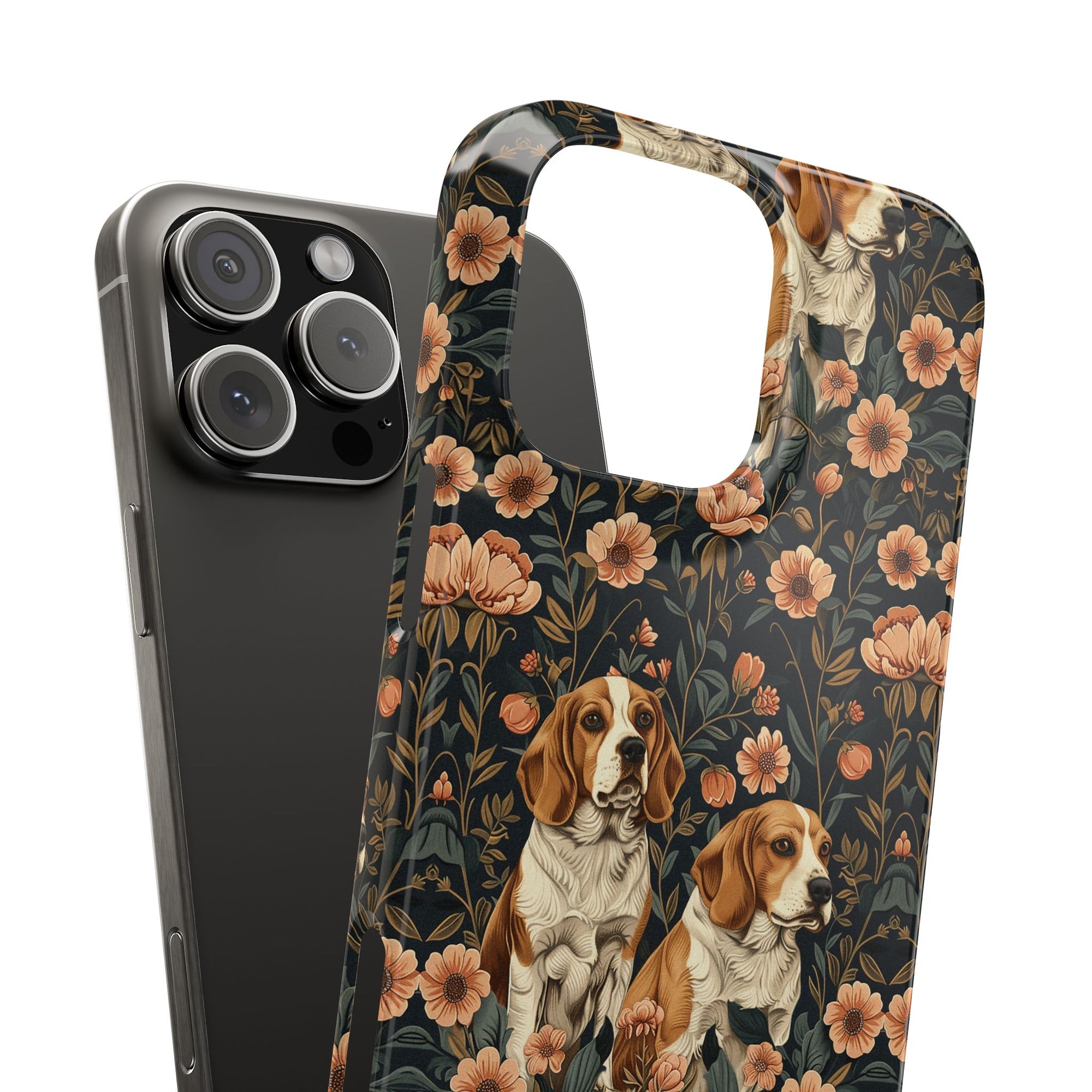 Beagle Blossom Bonanza Slim Phone Cases