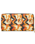 Golden Woof Abstract Glamour Zipper Wallet