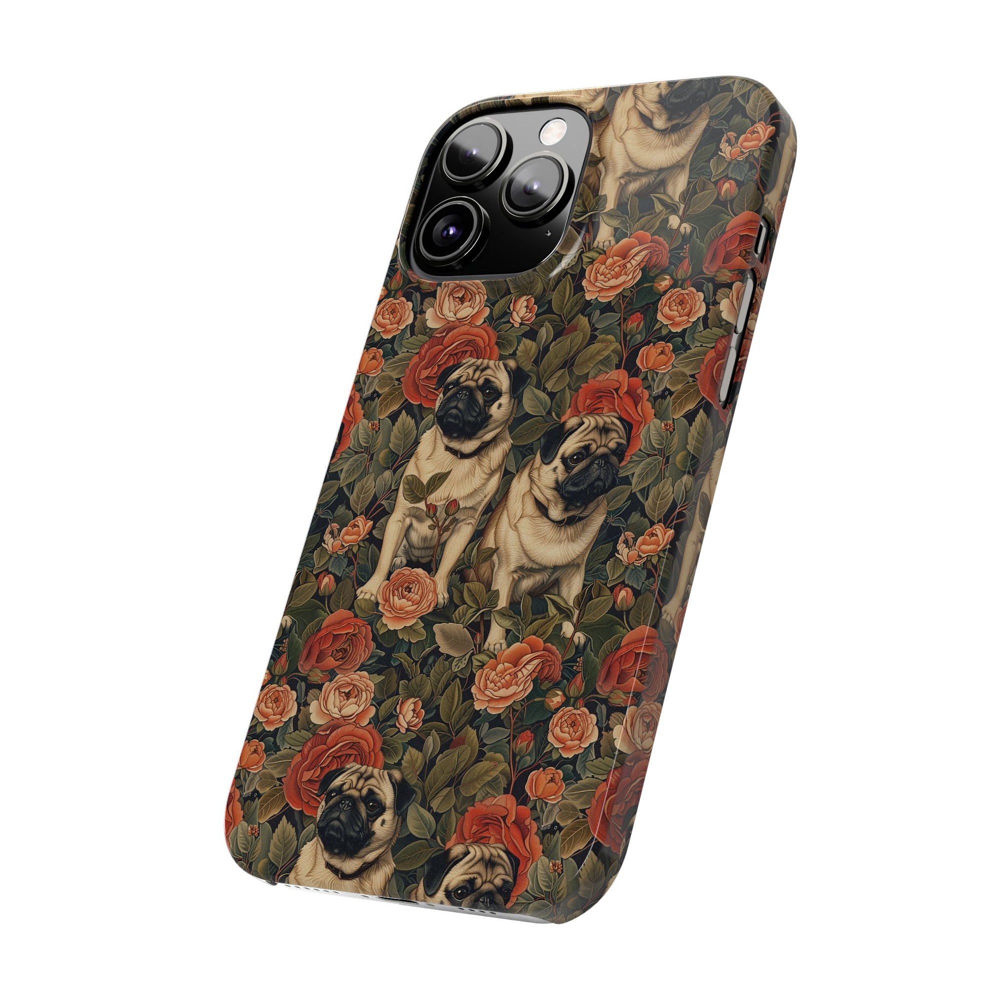 Blooming Pug Paradise Slim Phone Cases