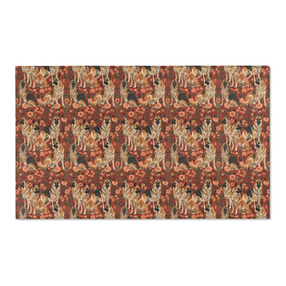 Shepherd's Splendor - German Shepherd William Morris Inspired Area Rug