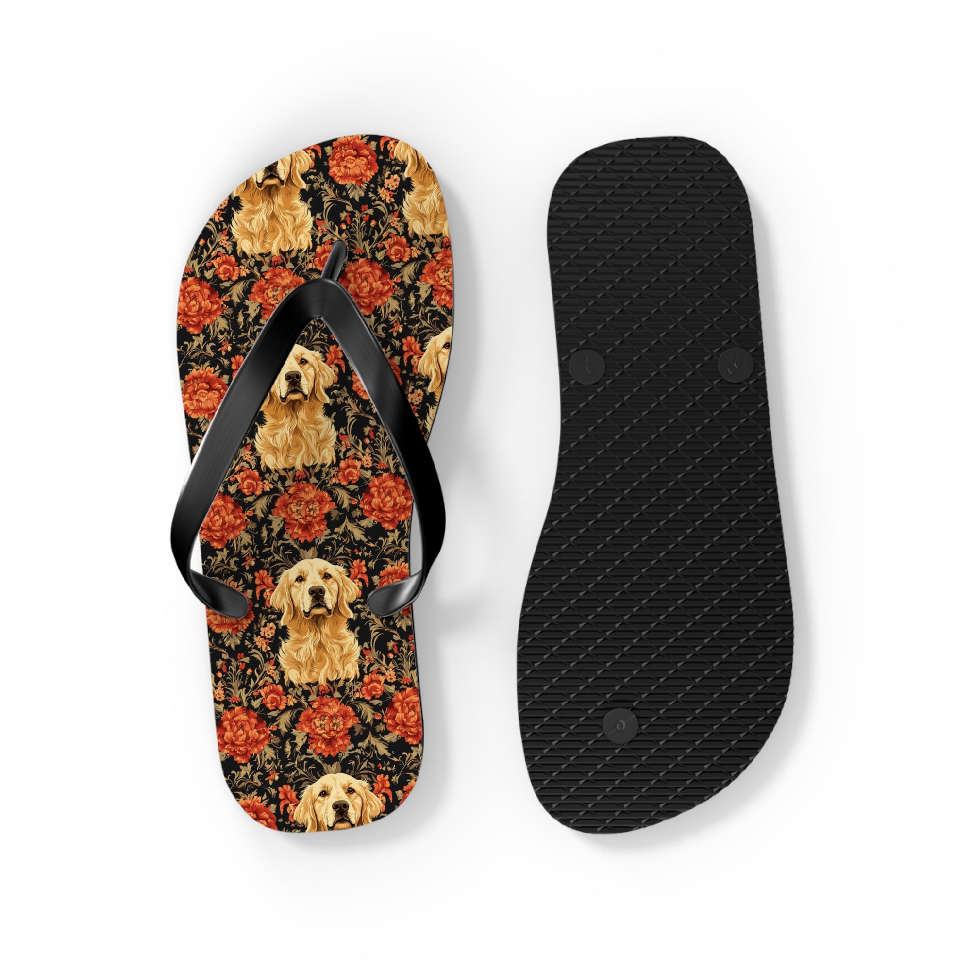 Golden Pawsatronic Tapestry Flip Flops