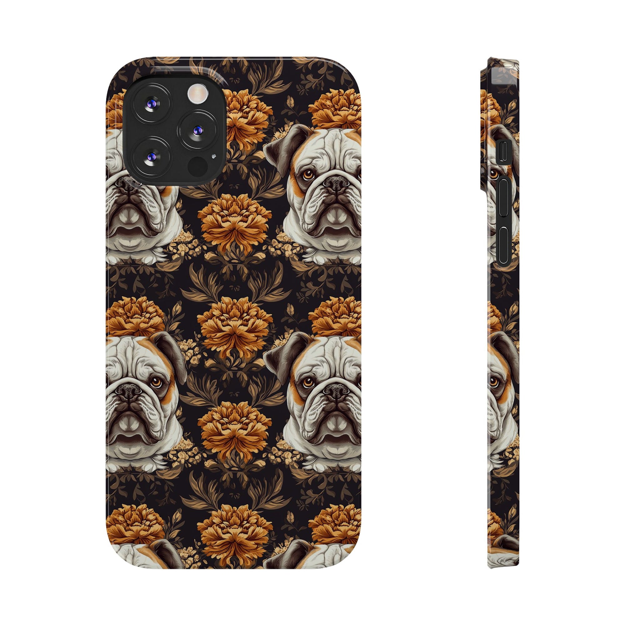 Bloomingly Bulldogistic Bouquet Slim Phone Cases