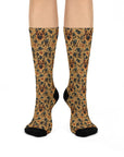 Autumnal German Shepherd Glamour Cushioned Crew Socks