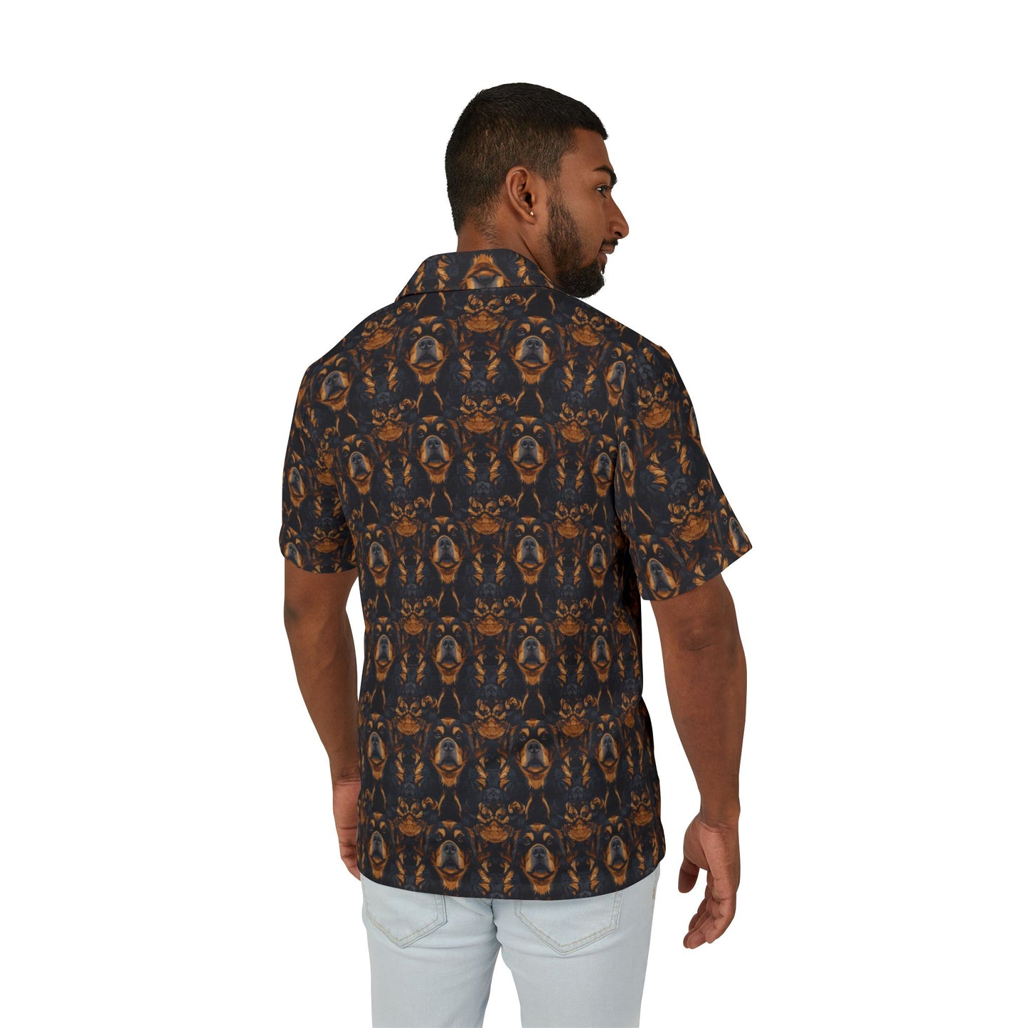 Modern Rottweiler Royalty Men's Hawaiian Camp Shirt