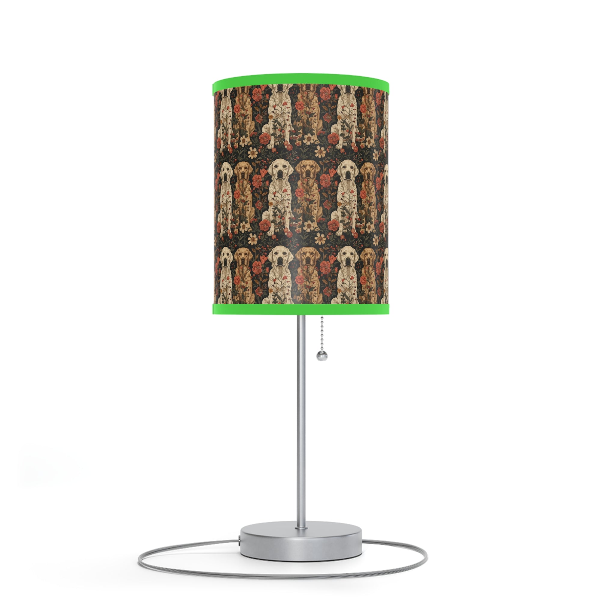 Blossoming Labradors Bouquet Lamp on a Stand