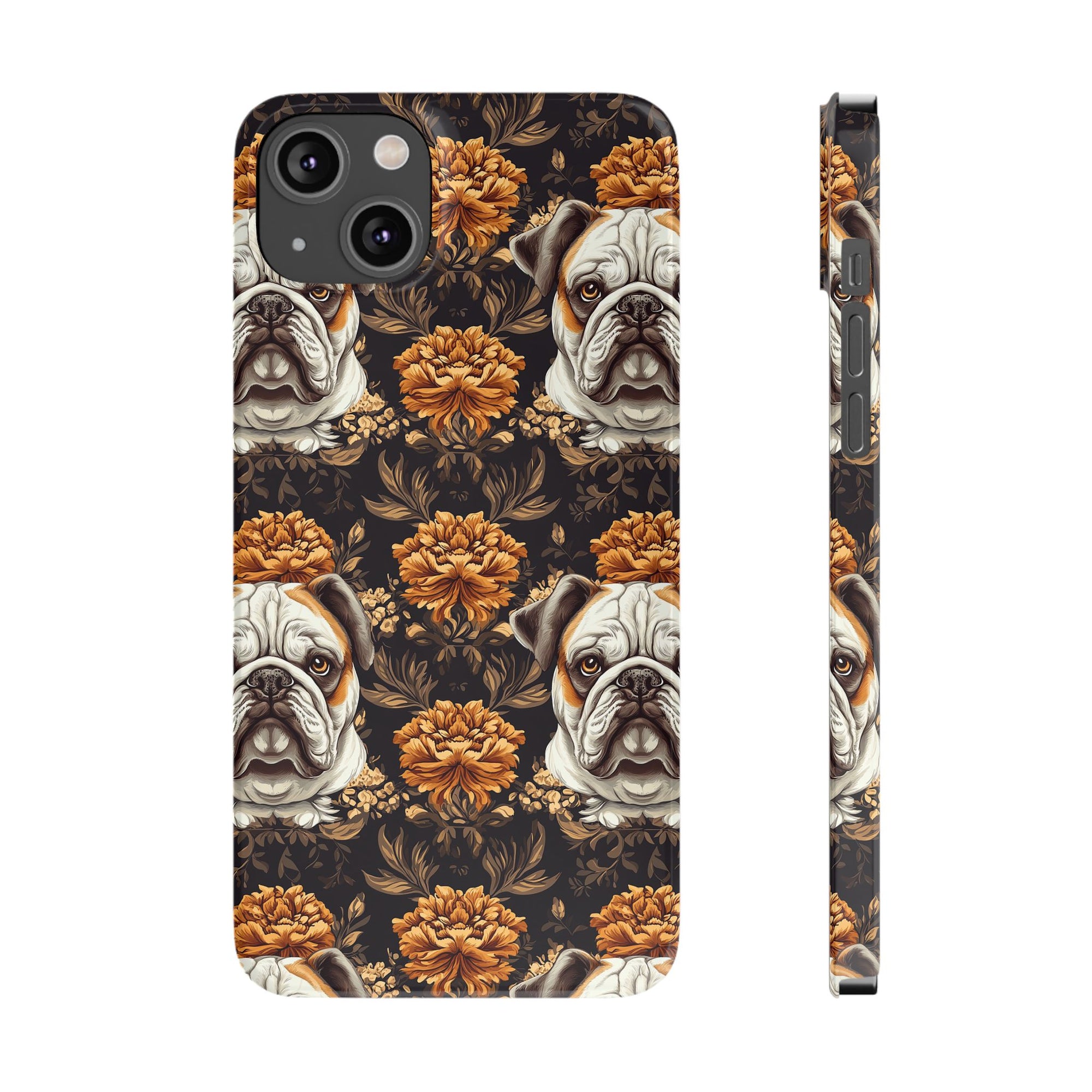 Bloomingly Bulldogistic Bouquet Slim Phone Cases