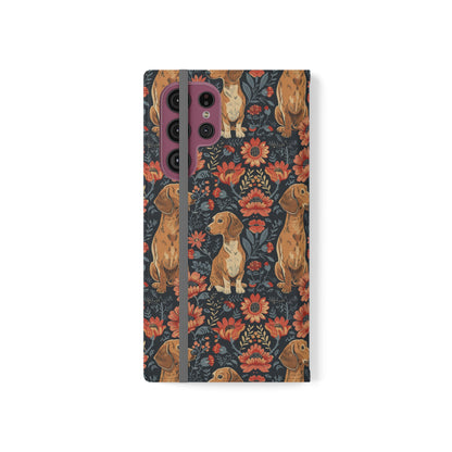 Floral Pawsome Dachsund Delight Flip Cases