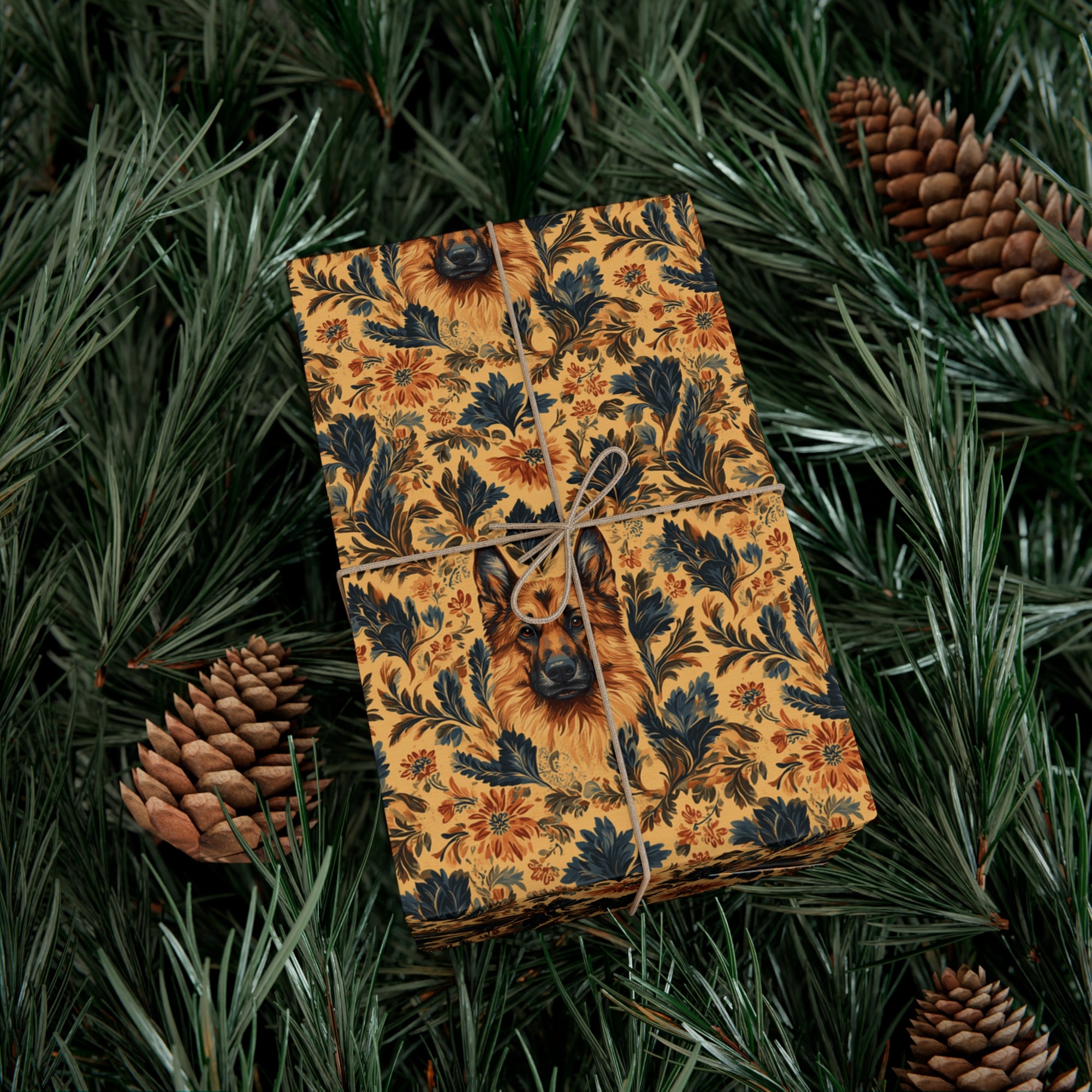 Autumnal German Shepherd Glamour Gift Wrap Papers