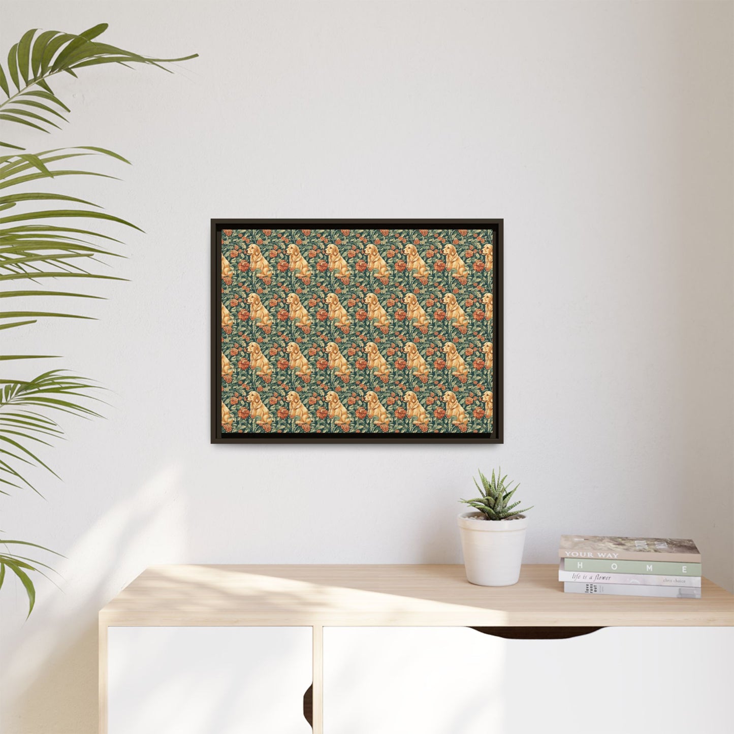 Blooming Goldie Glam Matte Canvas, Framed