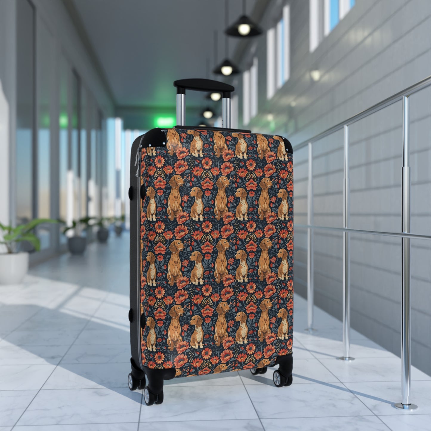 Floral Pawsome Dachsund Delight Suitcase