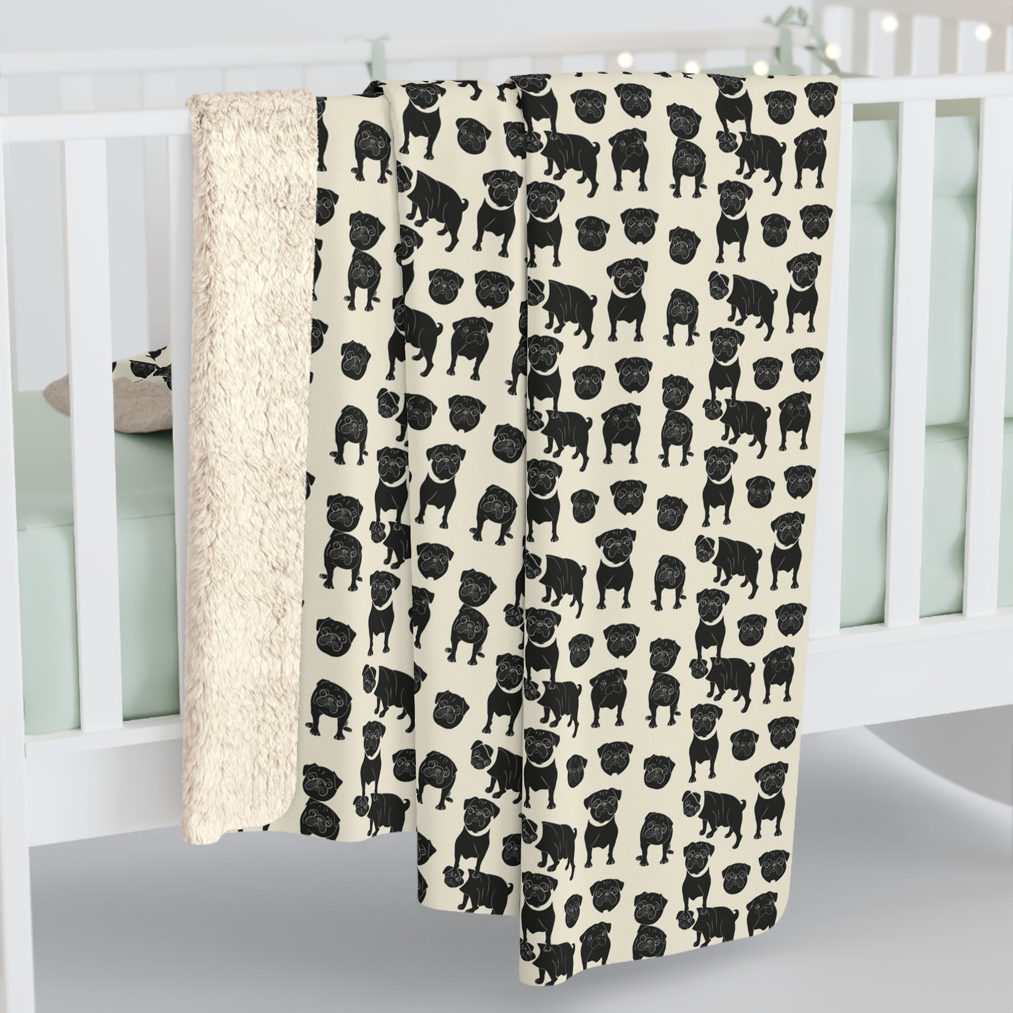 Puggie Pout Perfection Sherpa Fleece Blanket