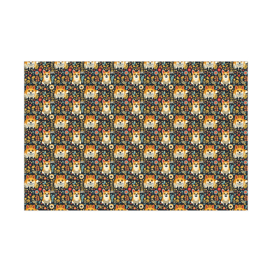 Corgi Rainbow Vine Dream Gift Wrap Papers