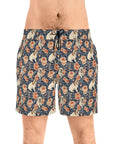 Blooming Bulldog Beauty Men's Mid-Length Swim Shorts