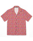 Bubblegum Glamour Bulldog Bouquet Men's Hawaiian Camp Shirt