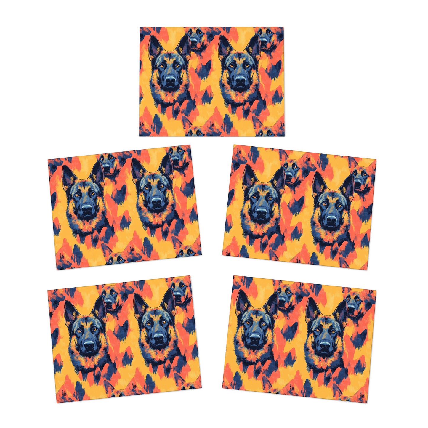 Impressionistic German Shepherds Greeting Cards (5-Pack)