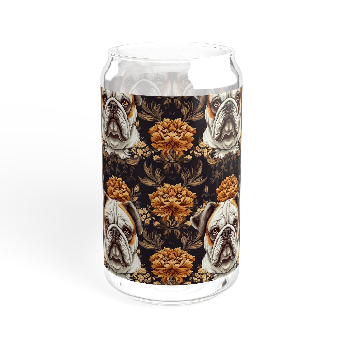 Bloomingly Bulldogistic Bouquet Sipper Glass