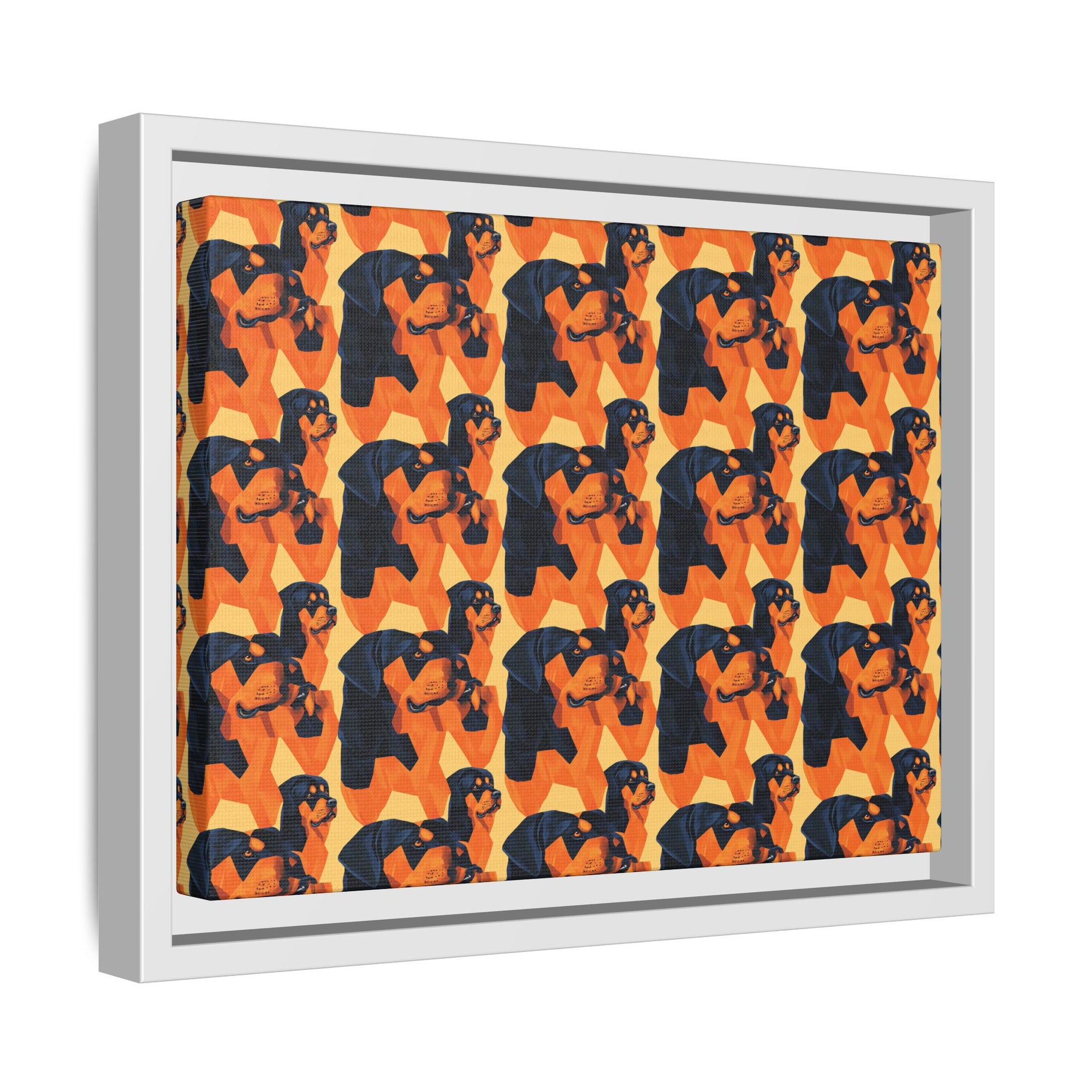 Rottweiler Chic Pawsitivity Matte Canvas, Framed