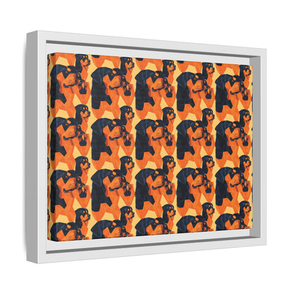 Rottweiler Chic Pawsitivity Matte Canvas, Framed